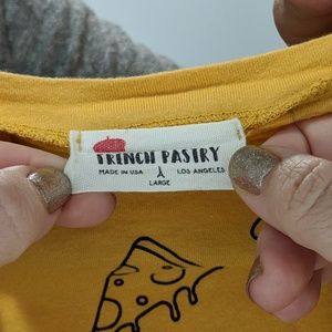 french pastry Tops - French Pastry yellow pizza cropped top Sz L GUC french pastry Tops - French Pastry yellow pizza cropped top Sz L GUC